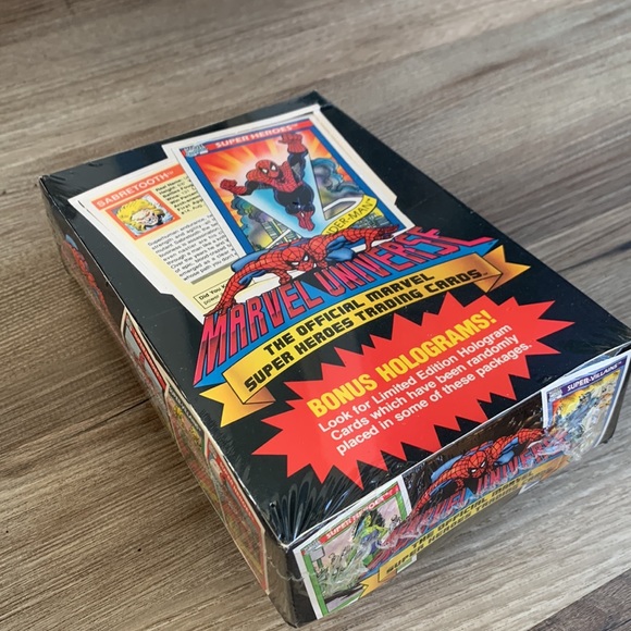 Marvel Universe Official Marvel Super Heroes Trading Cards sealed box 1990 Impel - Picture 10 of 10